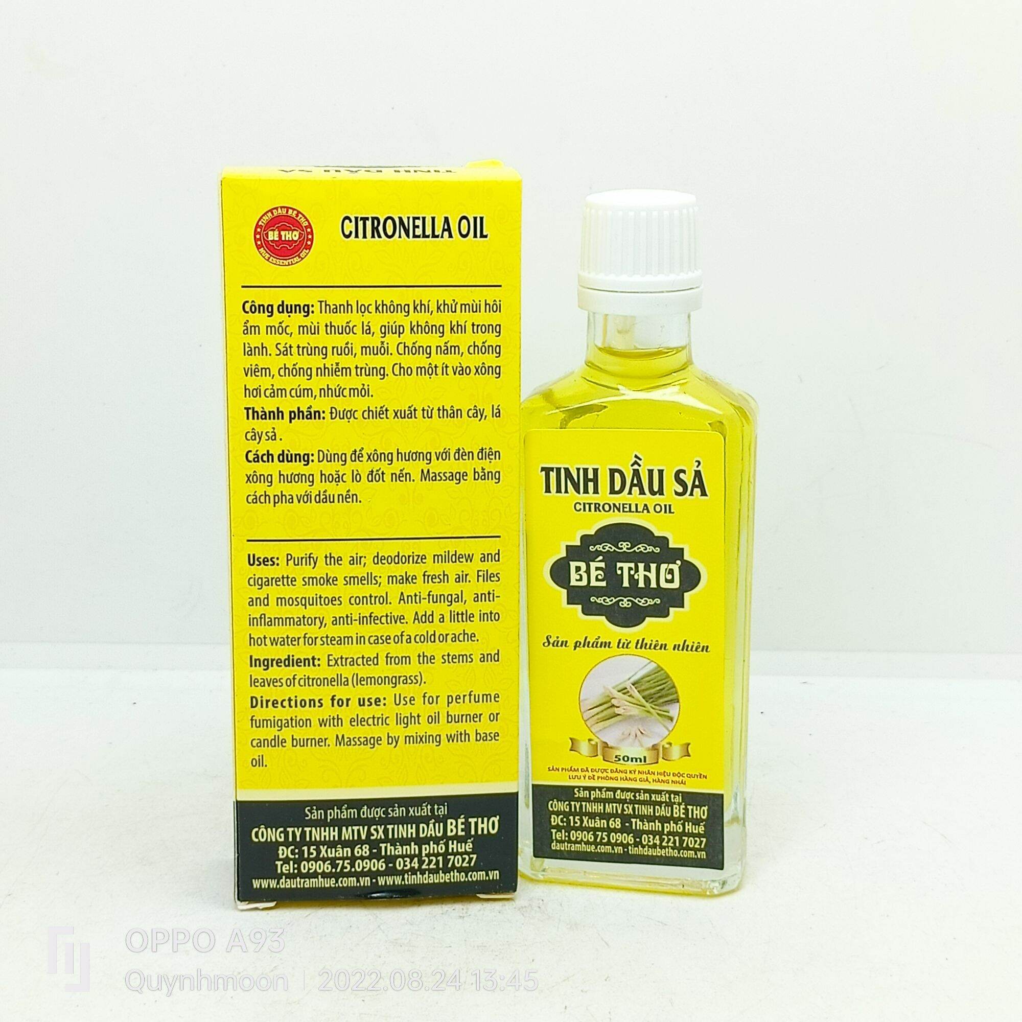 Tinh dầu sả Bé Thơ lọ 50ml