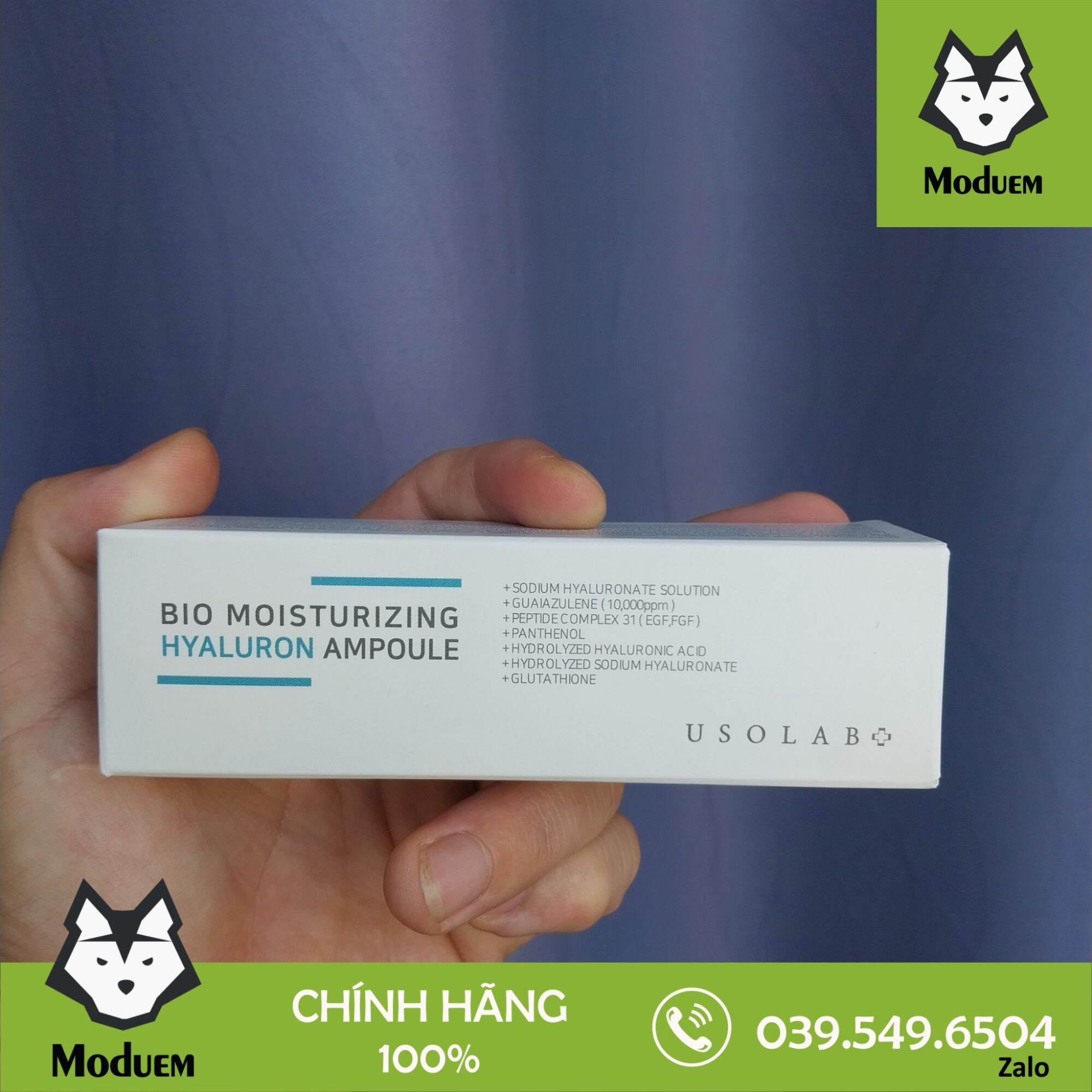 Serum HA Usolab Bio Moisturizing Hyaluron Ampoule - Tinh chất căng bóng HA thủy phân 50ml