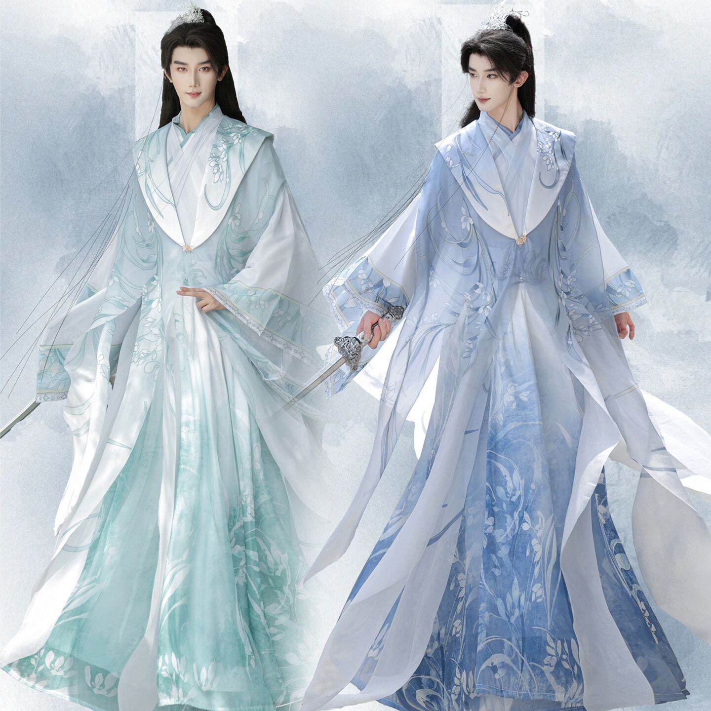 Áo Choàng Cosplay Phong Cách Tiên Mệnh Màu Xanh Quên Loạn Không Phân Biệt Giới Tính Mùa Xuân Hè