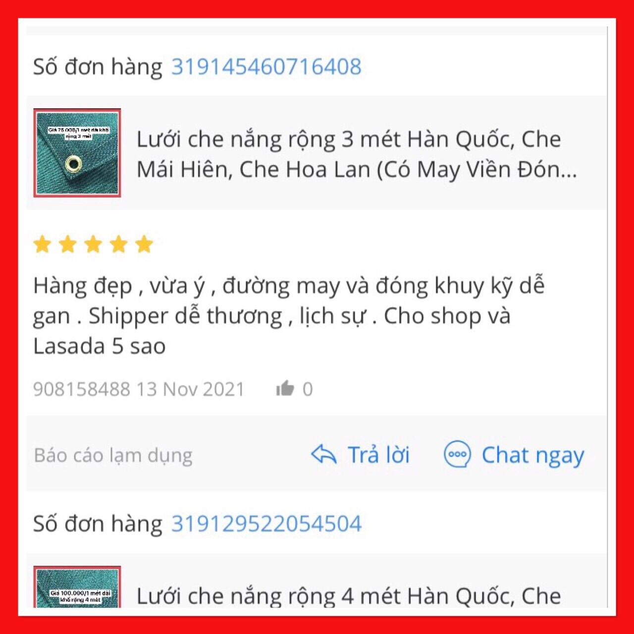 Lưới Che Nắng, Che lan 2m x 5m có khoen 4 măt