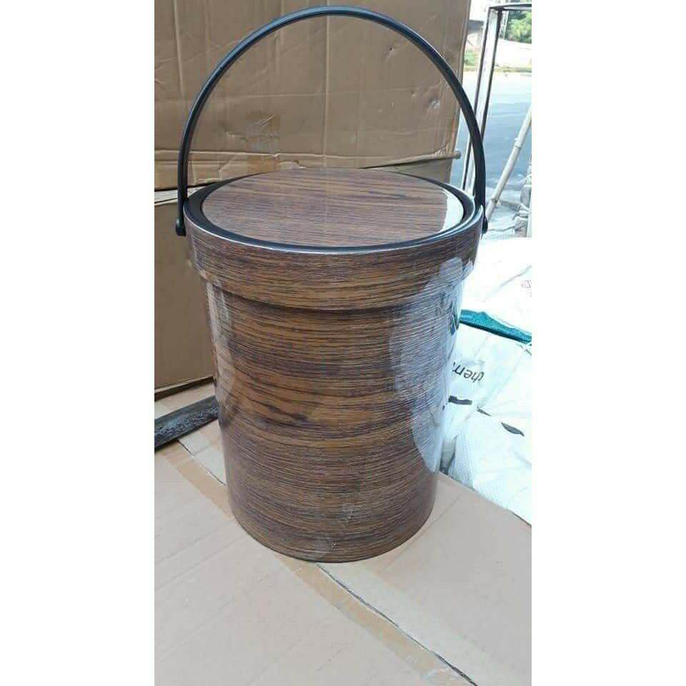 Thùng đựng rác lật giả vân gỗ Việt Nhật
