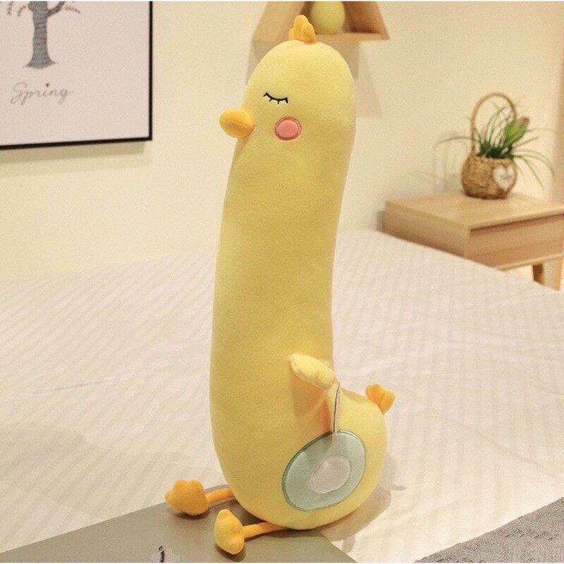 Gấu bông gà vàng ,vịt vàng cute chat liệu vải nhung co giãn 4 chiều,gấu bông gà dài 50cm