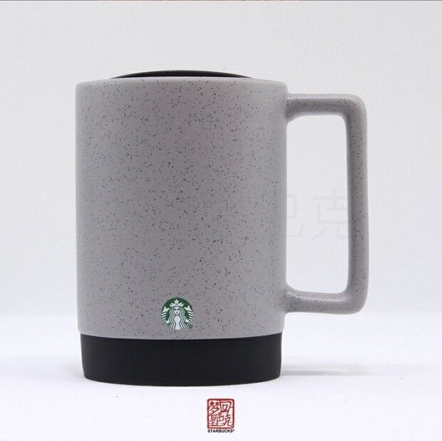 [STARBUCKS US] - CỐC SỨ BLACK GREY DW CERAMIC HANDLE MUG 16oz