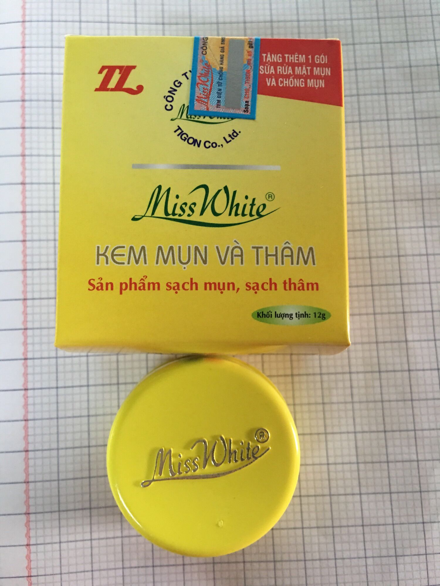 Kem mụn miss white 12g