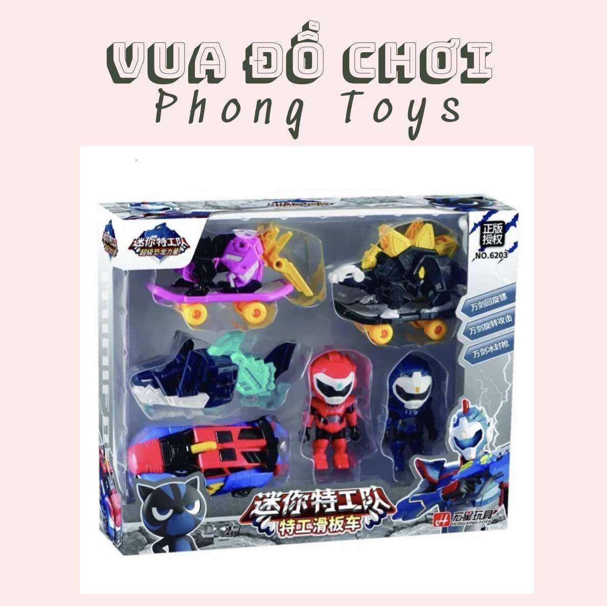 Biệt đội siêu nhân nhí miniforce 3 khủng long megalodon cá mập và siêu nhân volt