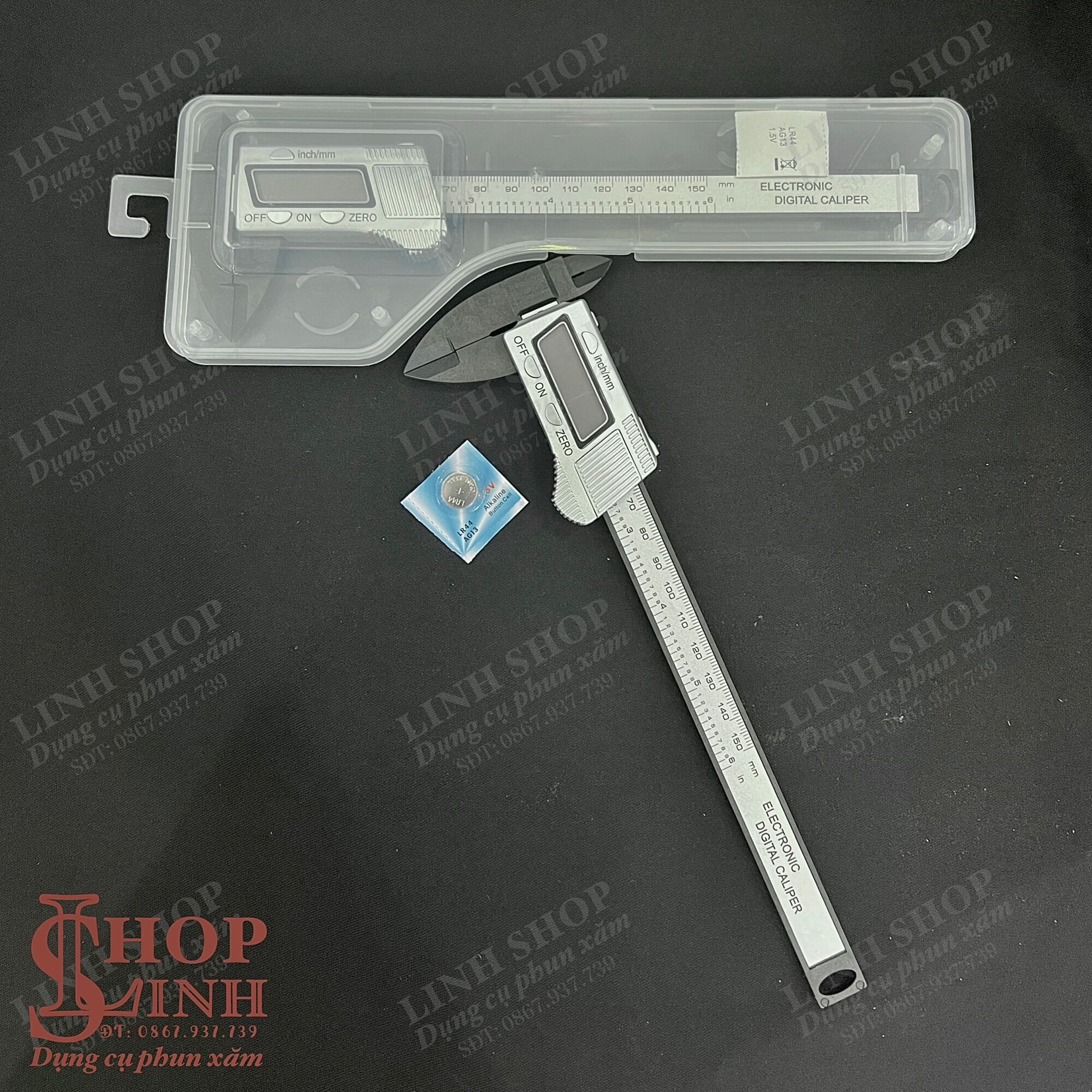 Thước điện tử đo lông mày 150mm cao cấp