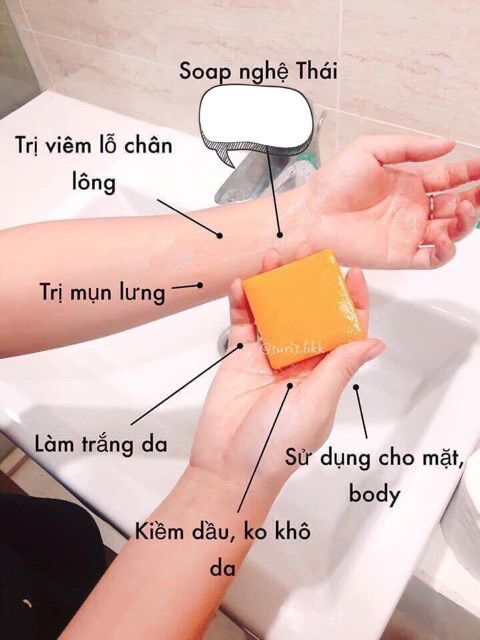 Combo 02 cục xà bông cam nghệ thái lan chuẩn