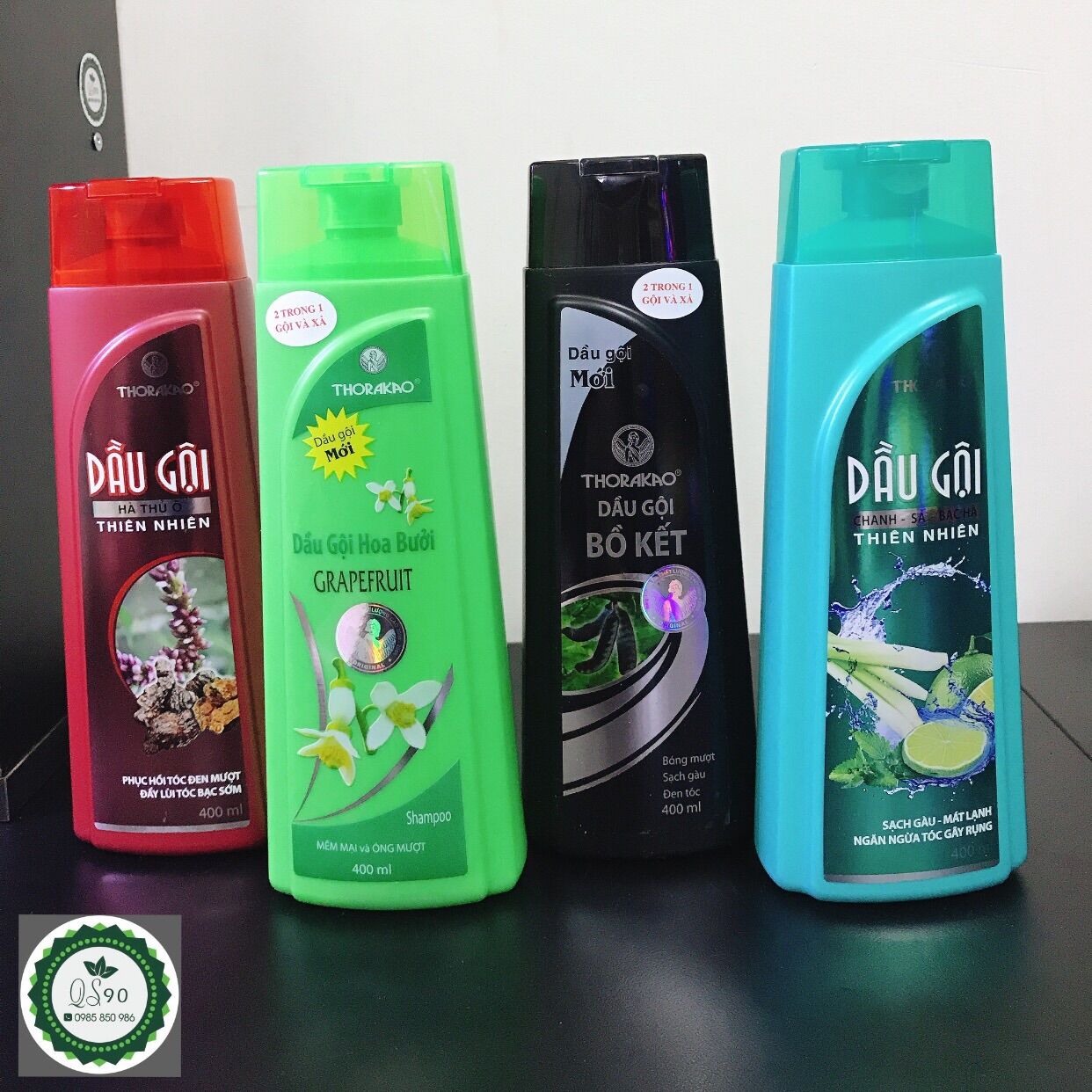 Dầu Gội Và Xả Hoa Bưởi,Chanh Sả,Hà Thủ Ô Thorakao 1 chai 400ml