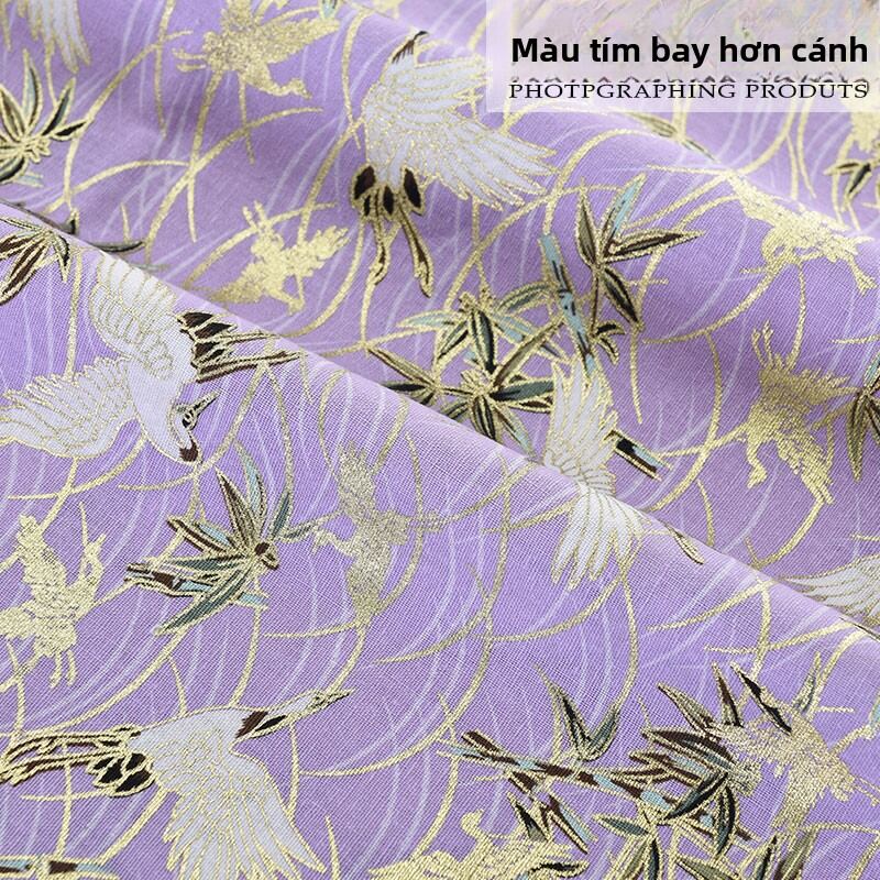 Vải Cotton Phong Cách Nhật Bản DIY Vải May Quần Áo Vải Vải Gia Đình Vải Thêu Vàng Vải Vải Hoa Cotton Nguyên Chất Vải Thấm Hút Ẩm