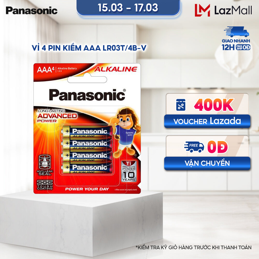 Pin Panasonic Alkaline AAA LR03T/4B-V (Vỉ 4 viên) – Hàng Chính Hãng