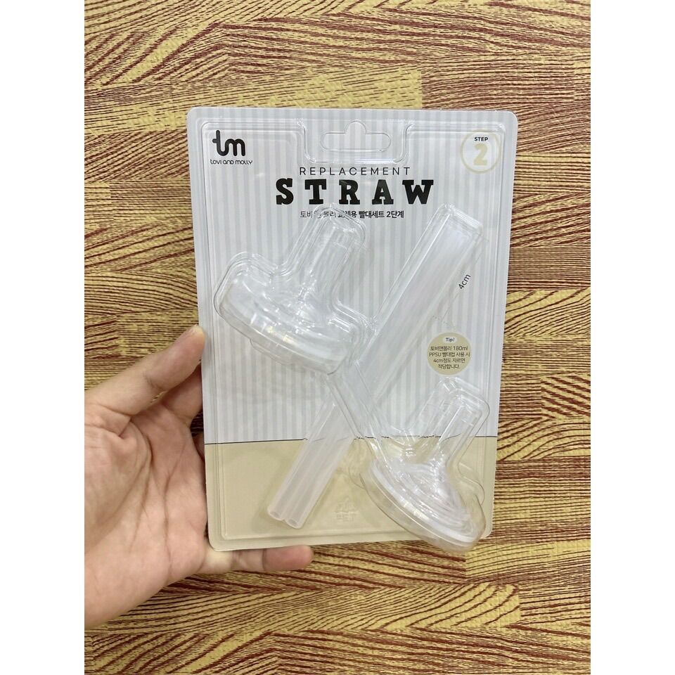 Set Núm hút + ống hút Tovi Molly Hàn Quốc cho cho bình sữa cổ rộng Moyuum, Grosmimi, MotherK, Bebepick cho bé