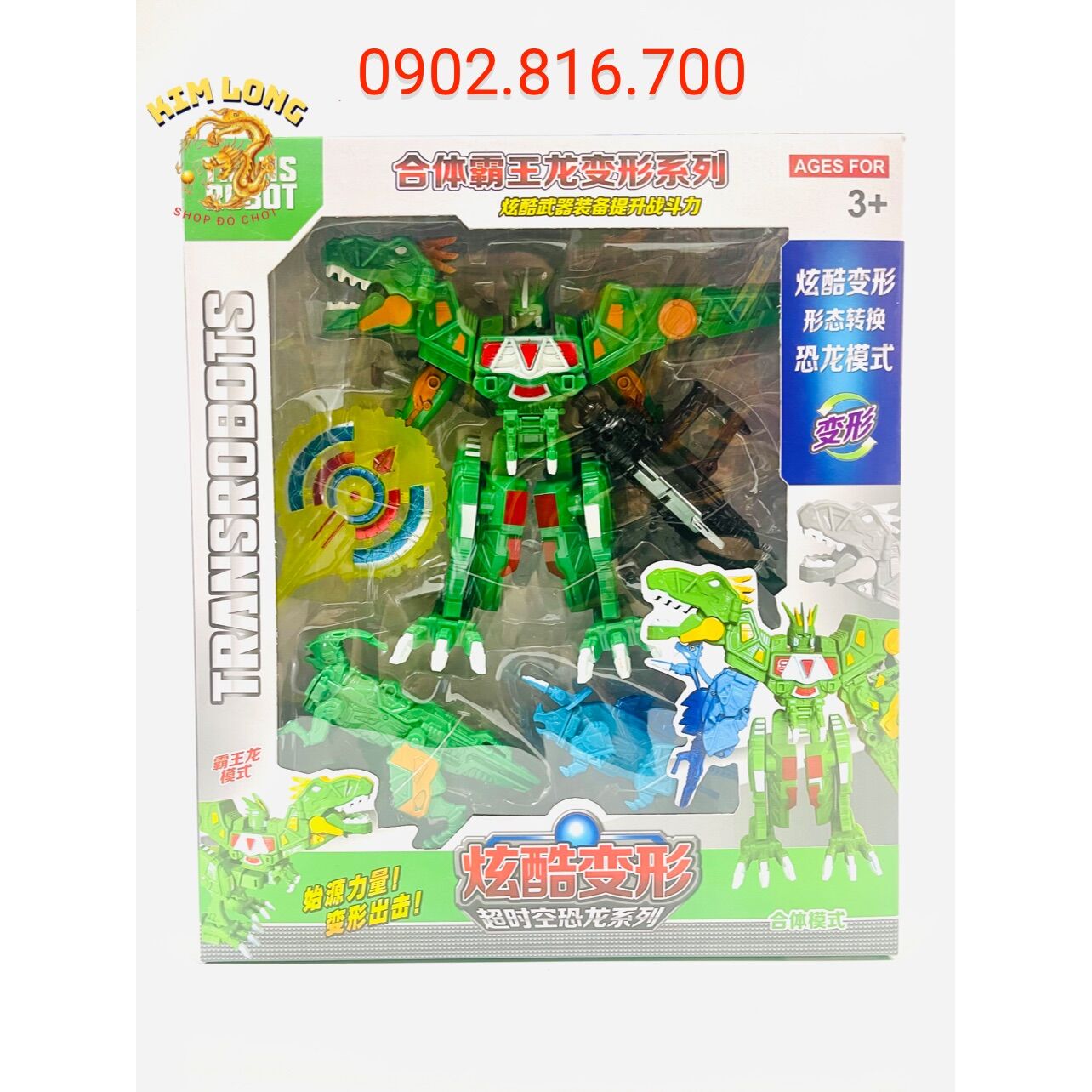 [HCM]Vỉ Robot lắp ráp biến hình siêu nhân điện long Kyoryuger