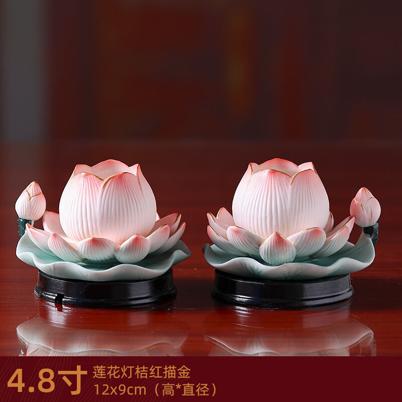 Đèn Hoa Sen LED Bằng Gốm Sứ Dùng Để Cúng Phật Đèn Trang Trí Bàn Đèn Điện Đèn Cắm Điện Đèn Hoa Sen Đè