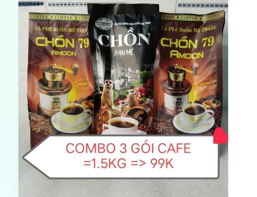Combo 1.5kg,2 gói 79gói cà phê hương chồn,1 goi ban mê