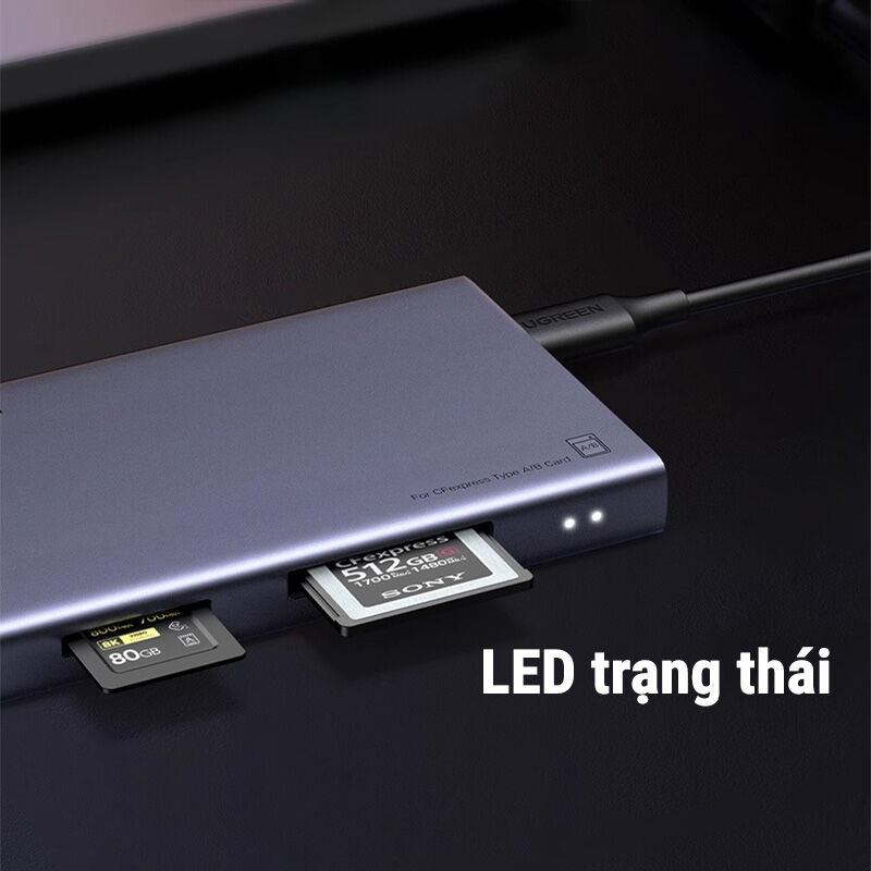 Ugreen 4 in 1 CFexpress A+B+SD+TF MicroSD Đầu đọc thẻ nhớ tốc độ cao USB3.2 Card reader all in one