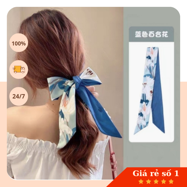 Khăn lụa buộc tóc - Dây buộc tóc nữ phong cách hàn quốc