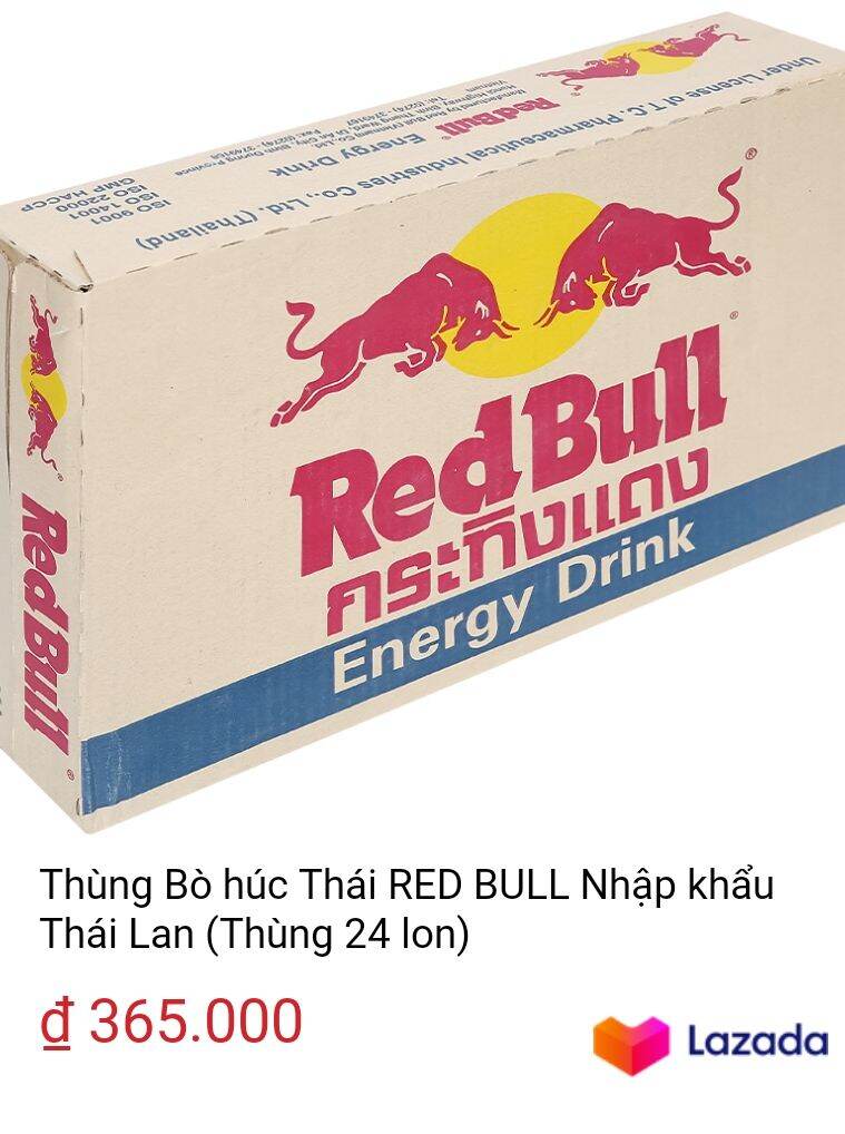 1thùng Bò Húc REDBULL Thái Lan, hàng chính hãng 1thùng 24 Lon 1Lon 250ml