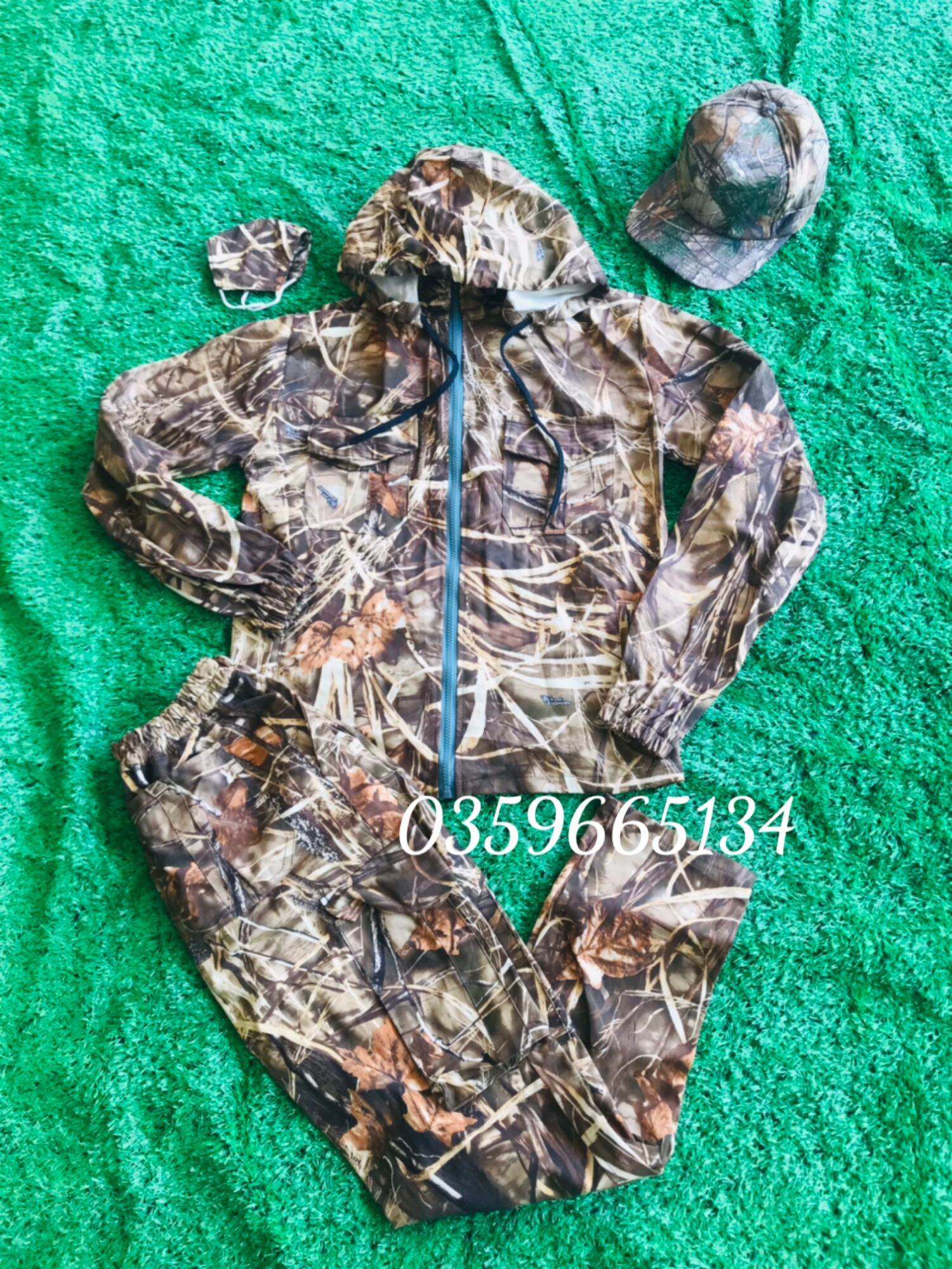 Quần áo ngụy trang màu lá khô size 55-65kg