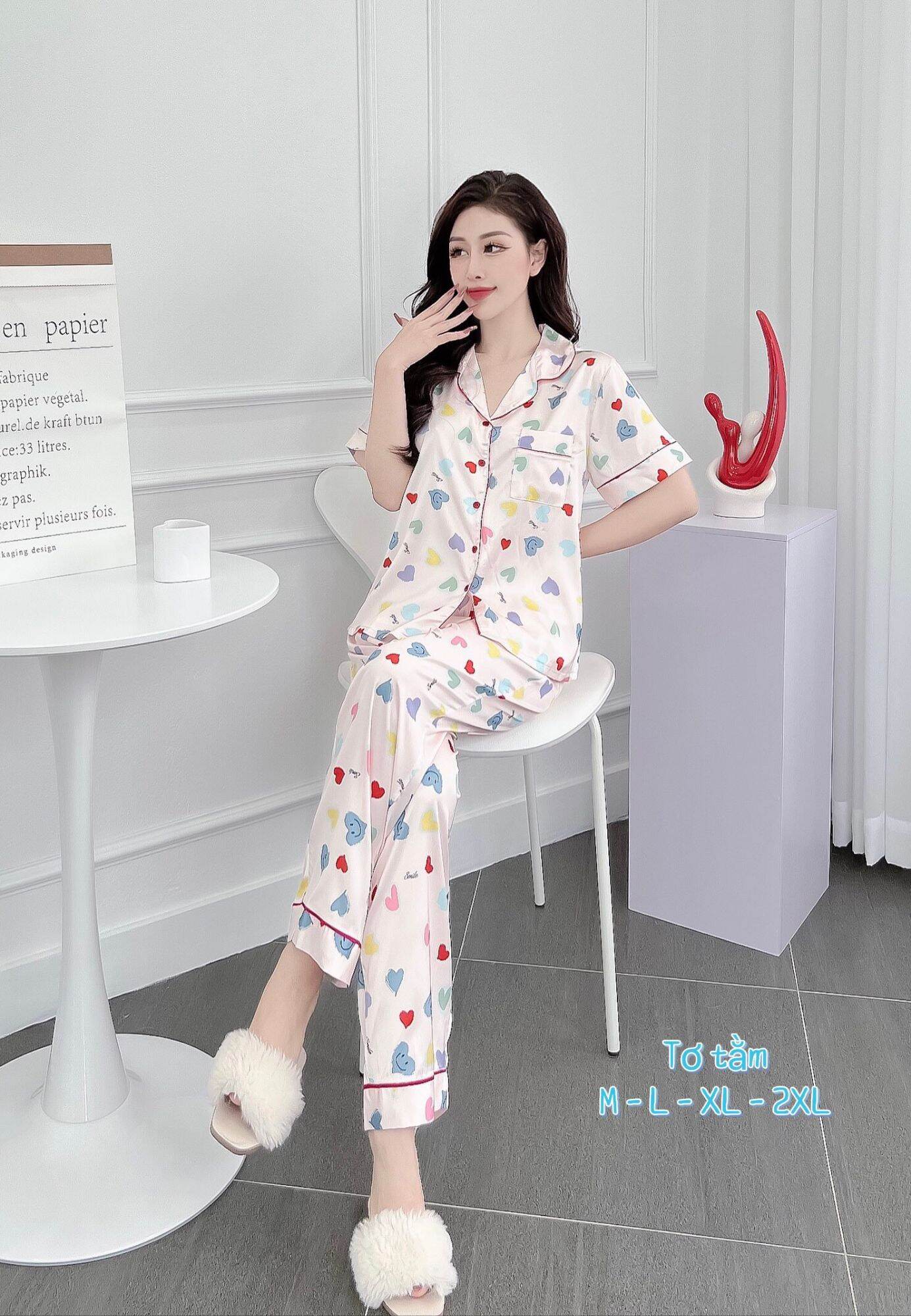 Bộ Lụa Mặc Nhà Pijama Nữ Lụa Tơ Tằm Cao Cấp Mẫu Mới Hàng Có Đủ Size