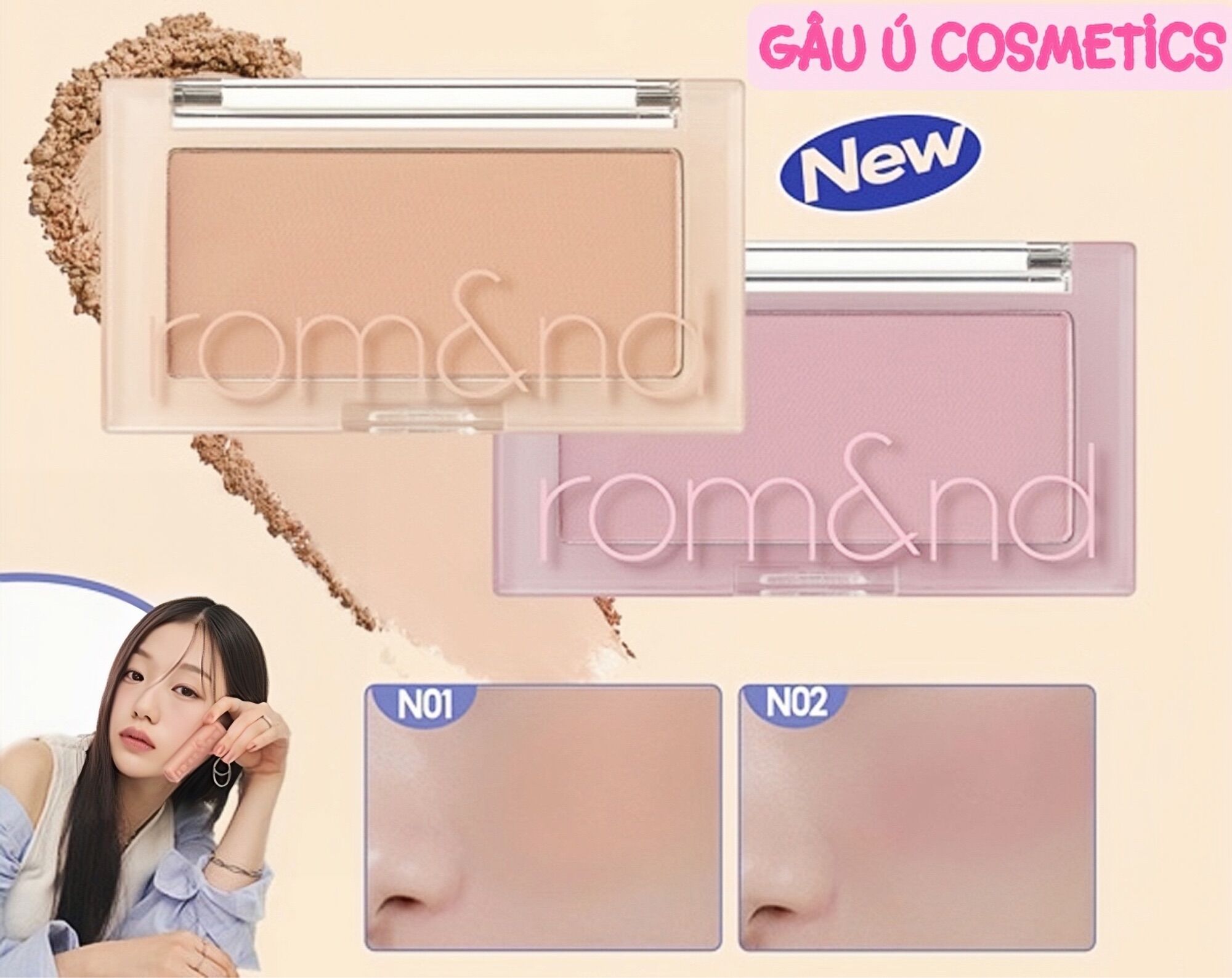 Phấn Má Hồng Dạng Nén Ngọt Ngào Romand Better Than Muteral Nude