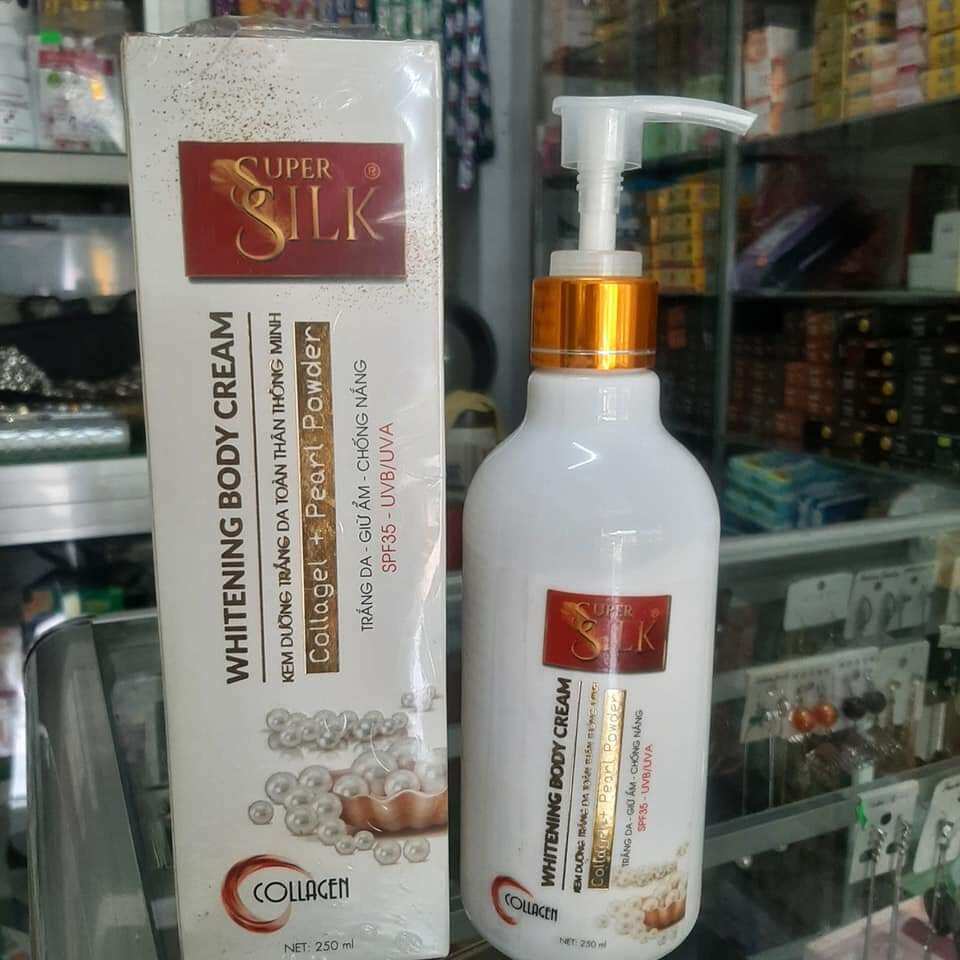 Kem body trắng da ovelem super silk 250ml
