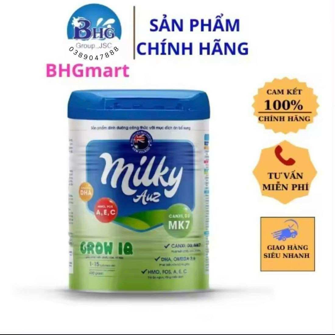Sữa milky auz grow iq 850g - giúp bé thông minh, cao lớn vượt trội