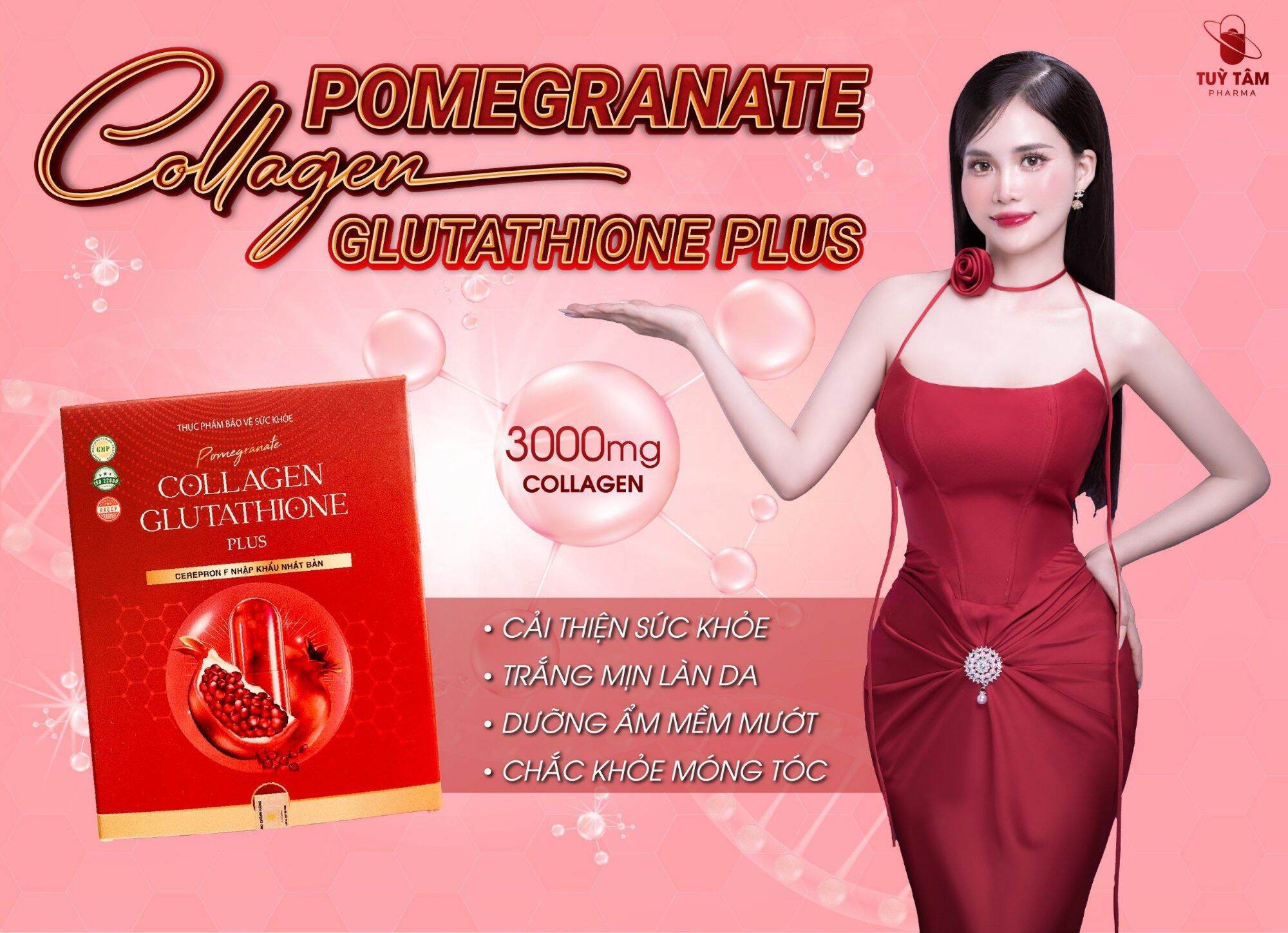 MẪU MỚI - Collagen Glutathione Lựu Đỏ