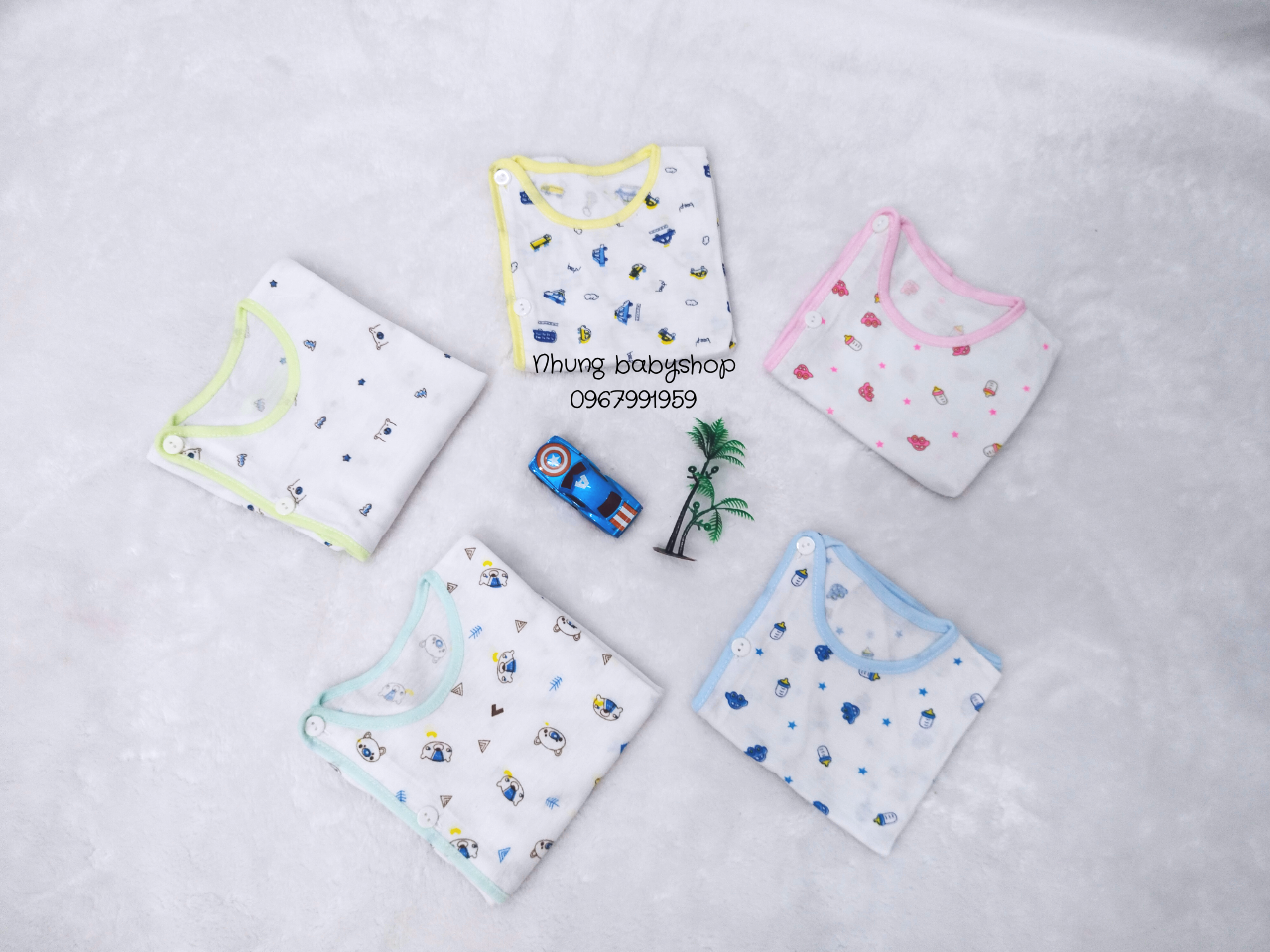Set 5 áo chất cotton mềm mịn cho bé sơ sinh