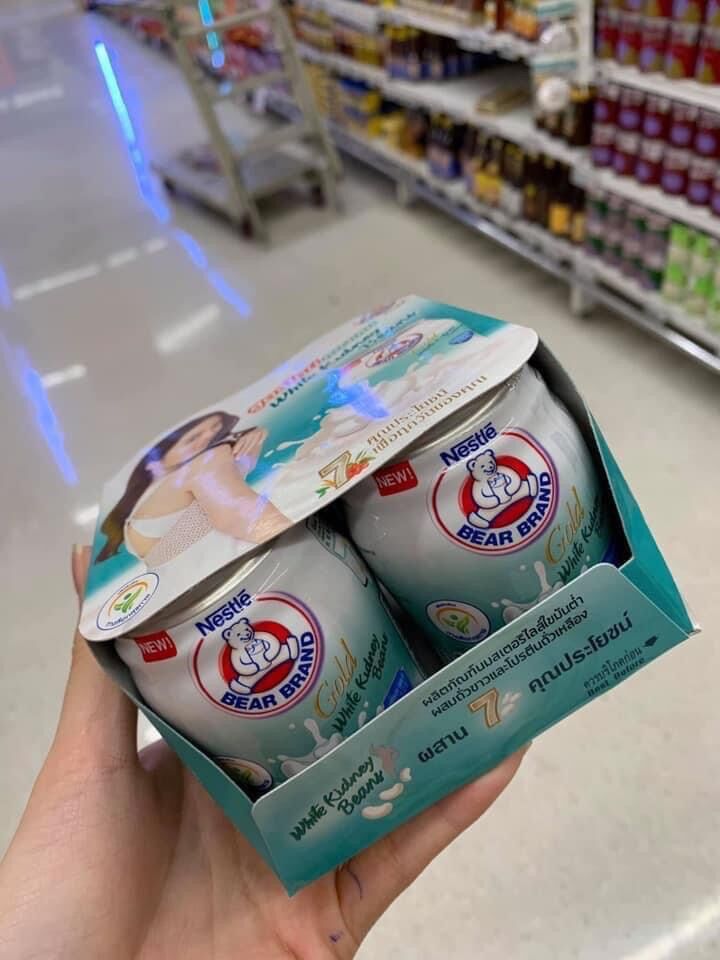 Lốc 4 lon sữa gấu nestle thái lan