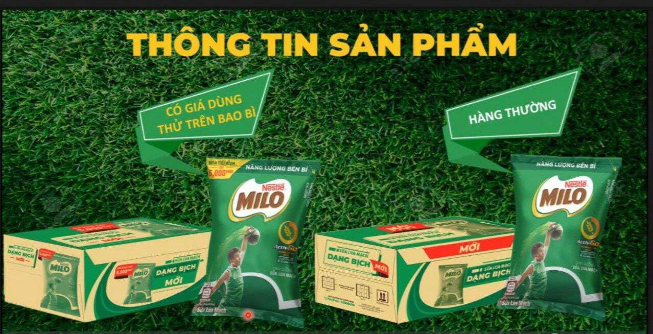 Một thùng gồm 48 bịch sữa milo lúa mạch dạng bịch 180ml mới