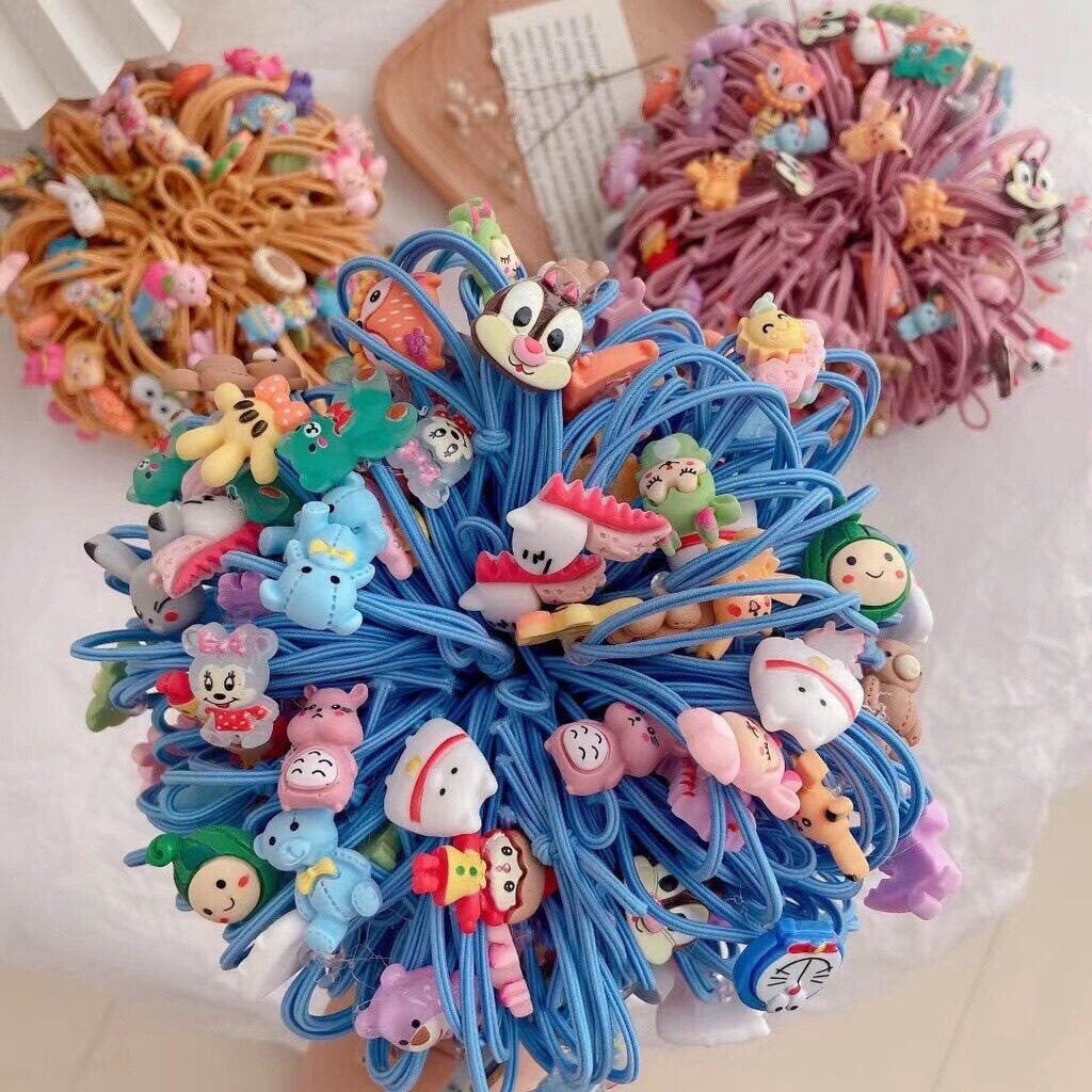 Set 5 dây thun buộc tóc nữ hoa cúc đẹp dễ thương