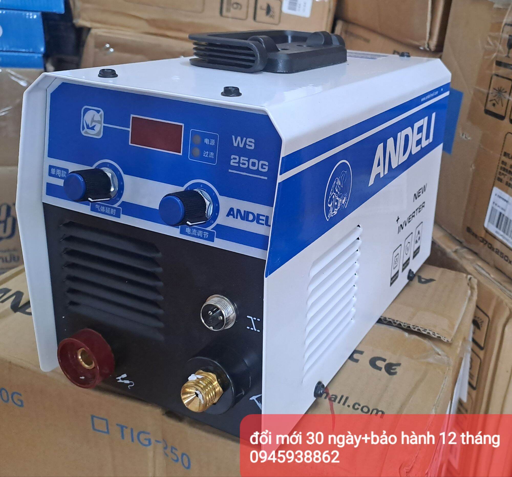 máy hàn tig ws-250G ANDELI (mỏ tig 4m+kẹp mát 2m)