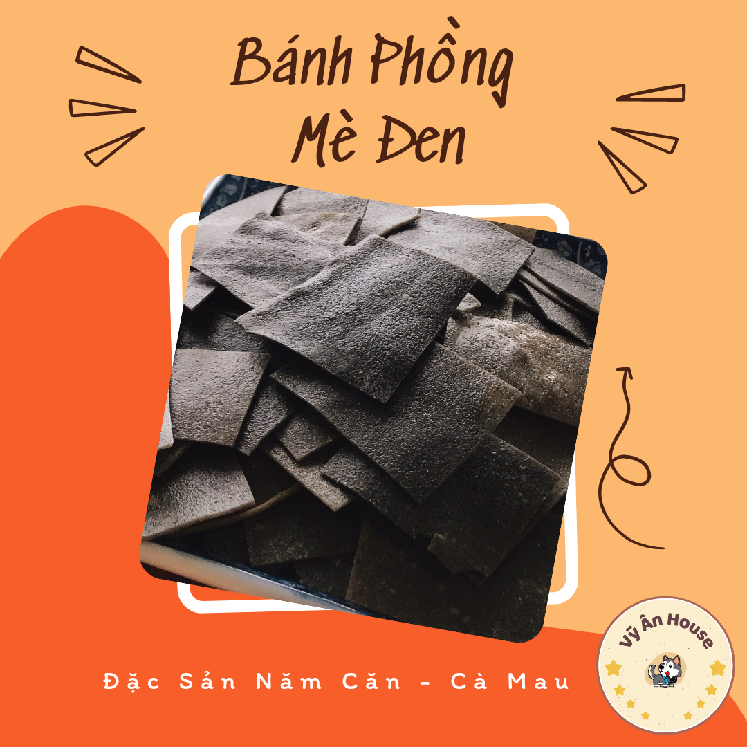 Bánh phồng mè đen - năm căn - cà mau - 500g
