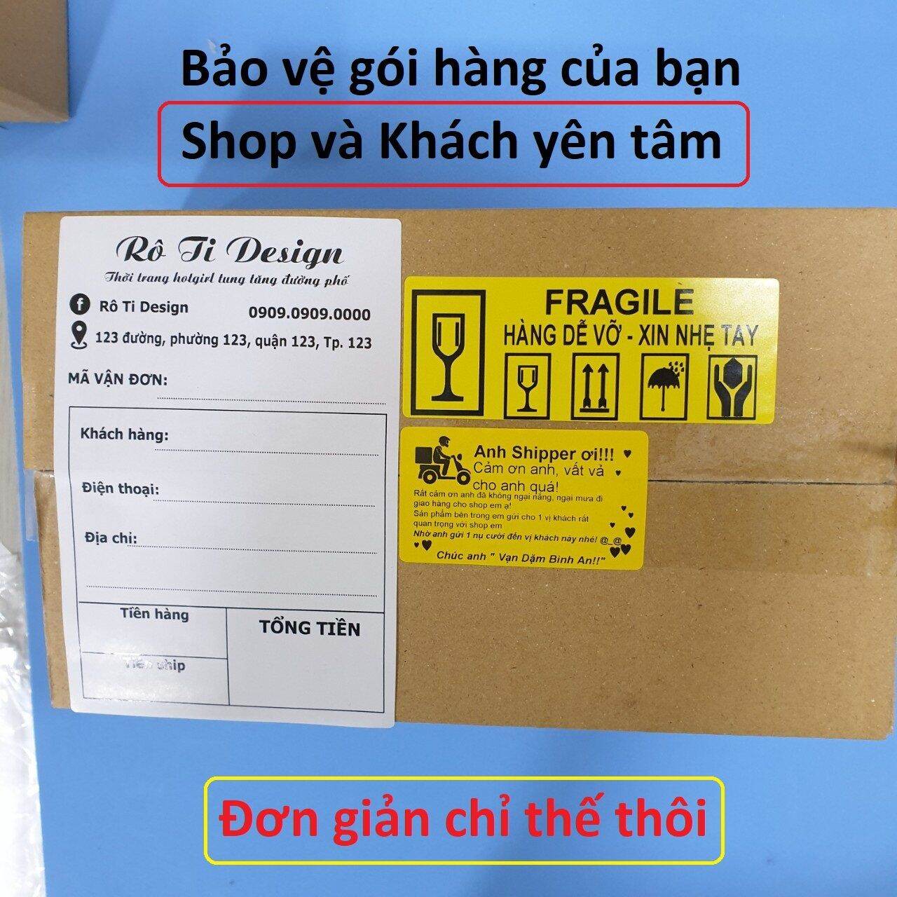 100 tem decal hàng dễ vỡ