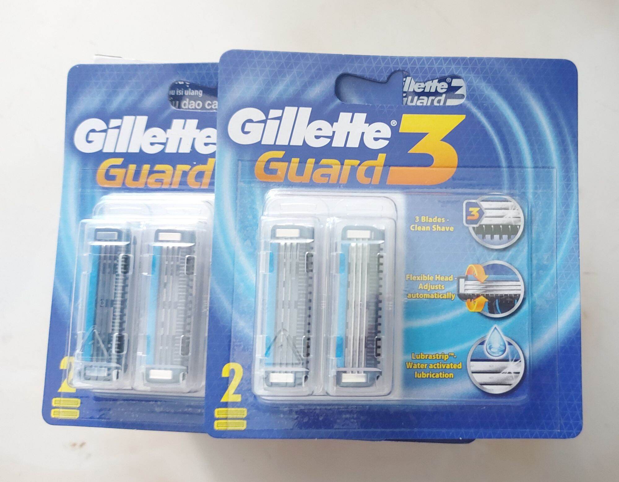 Lưỡi dao cạo râu 3 lưỡi Gillette Guard 2 vỉ 2 cái