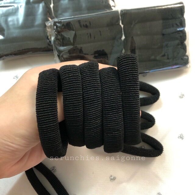 Combo 10 sợi thun cột tóc màu đen
