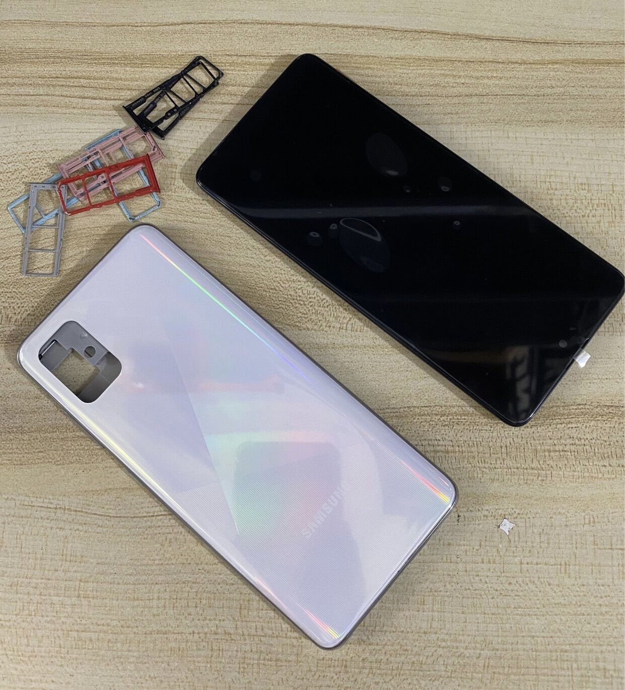 Combo màn hình + bộ vỏ samsung a51 qled kèm khay sim