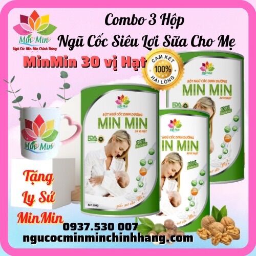 [HCM](Combo 3hộp) NGŨ CỐC MIN MIN 40 VỊ HẠT_DINH DƯỠNG CHO MẸ_LỢI SỮA SAU SANH.
