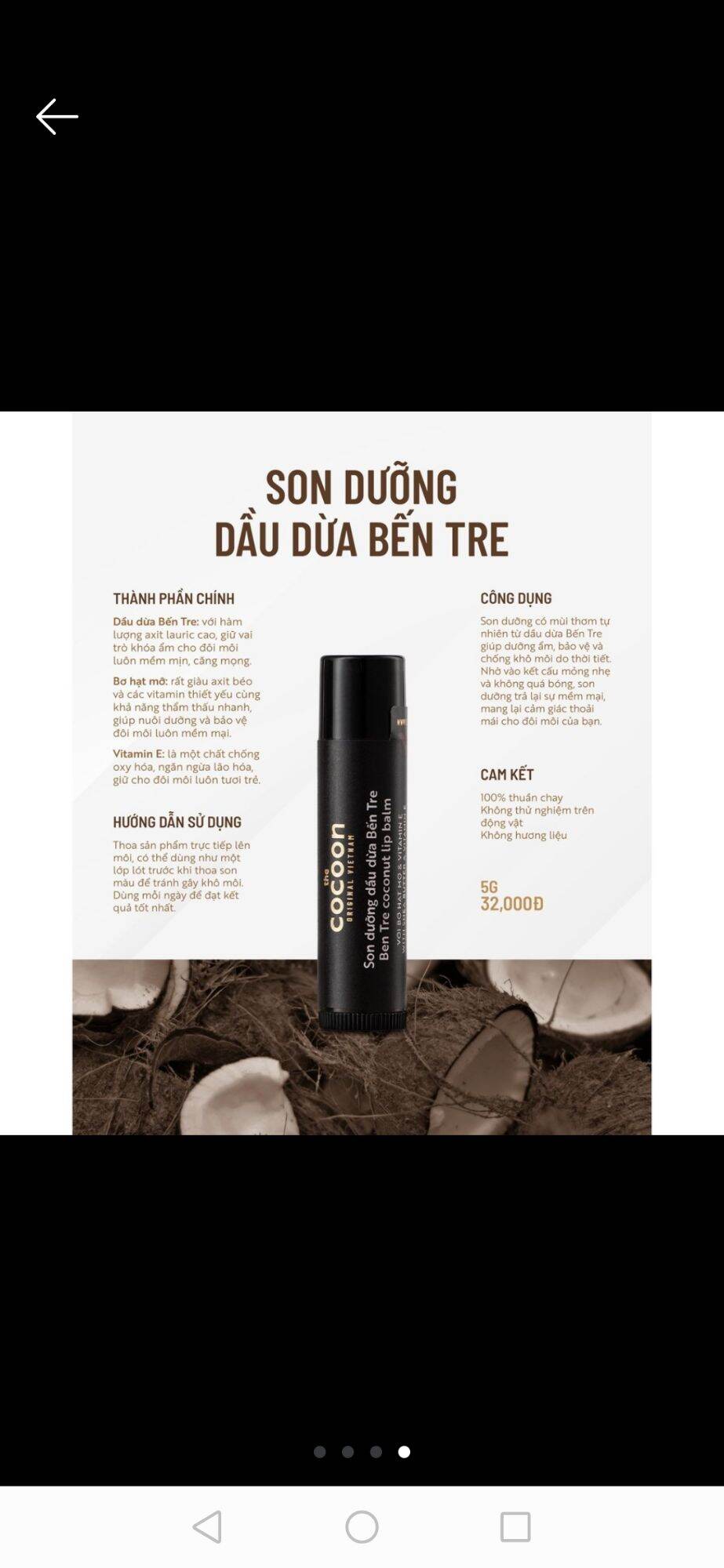 [HCM]SON DƯỠNG MÔI DẦU DỪA BẾN TRE COCOON