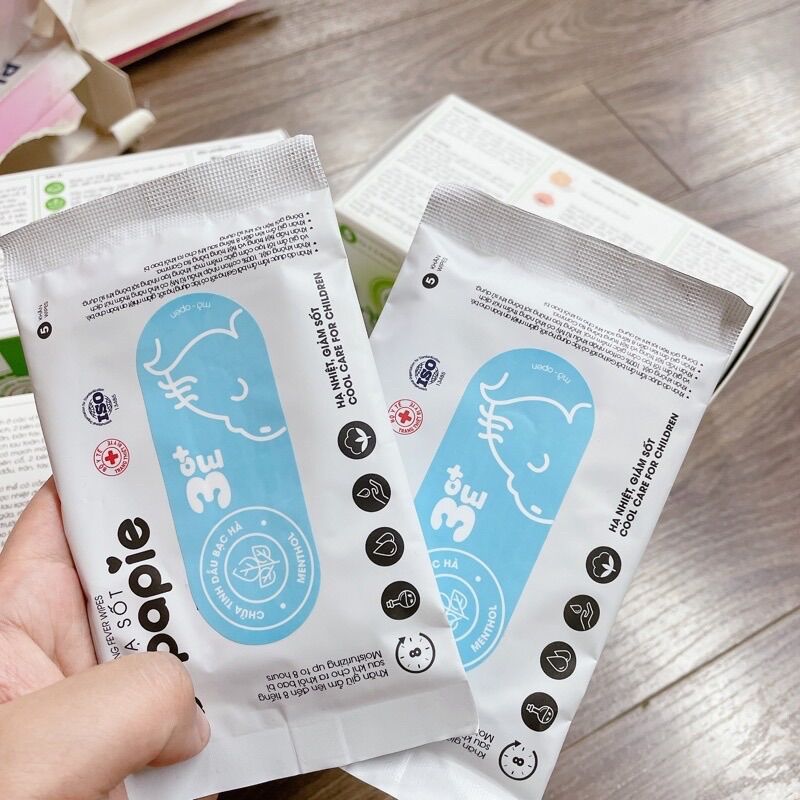 KHĂN LAU HẠ SỐT dr papie cho bé từ 0+
