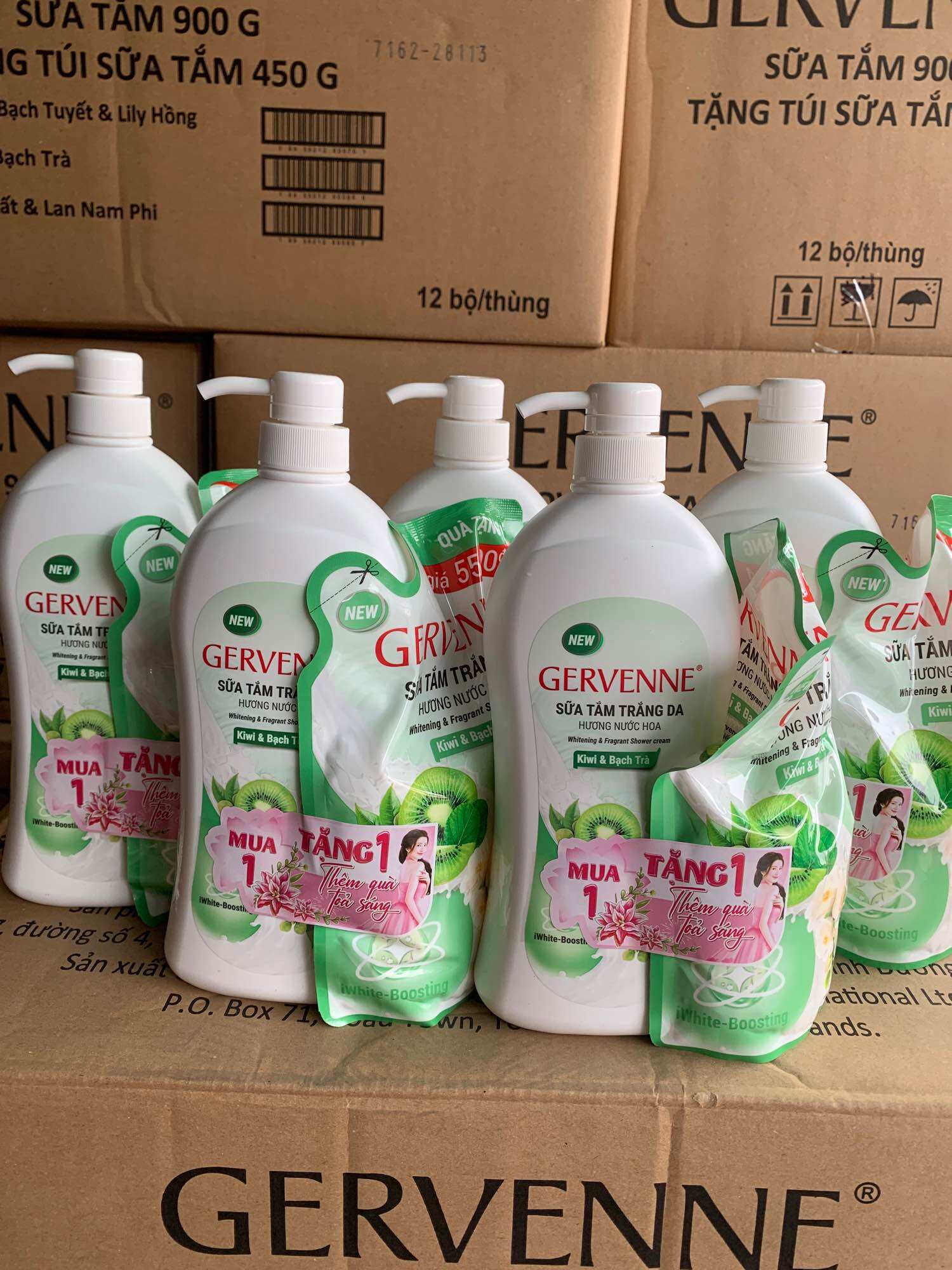 Sữa tắm gervenne 900g tặng túi 450g - cho làn da sáng mịn