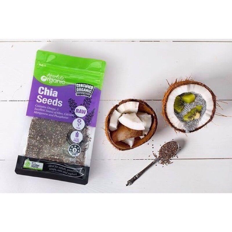 Hạt Chia Úc Absolute Organic Chia Seeds Túi Tím 100gram