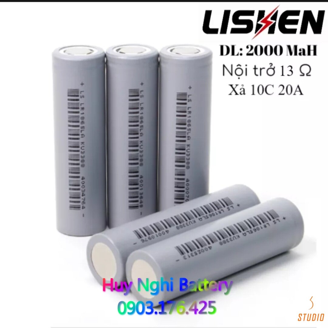 Pin 18650 Lishen Xám Mới Dung Lượng 2000mah Xả 20a BH 1 đổi 1 trong 3 Tháng