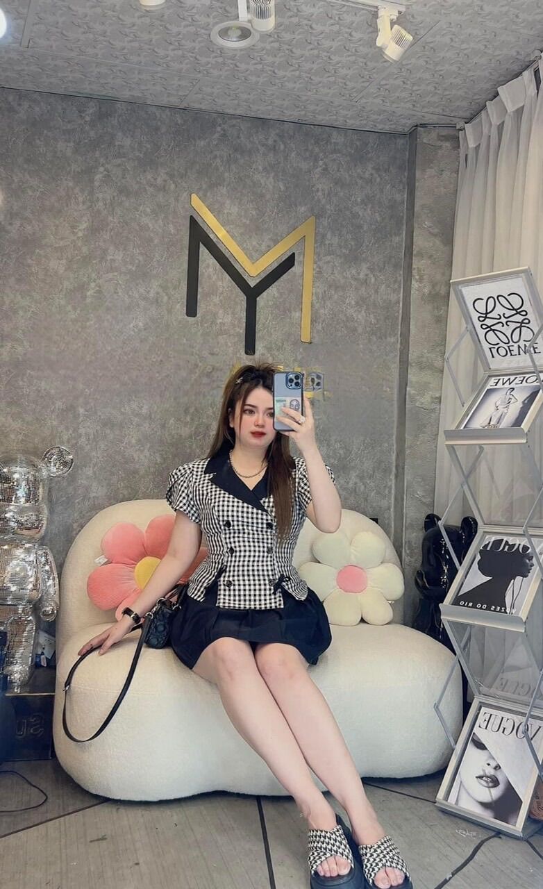 (SHOP BIGSIZE nữ 50kg đến 90kg) set áo vest đính nơ + chân váy SV88