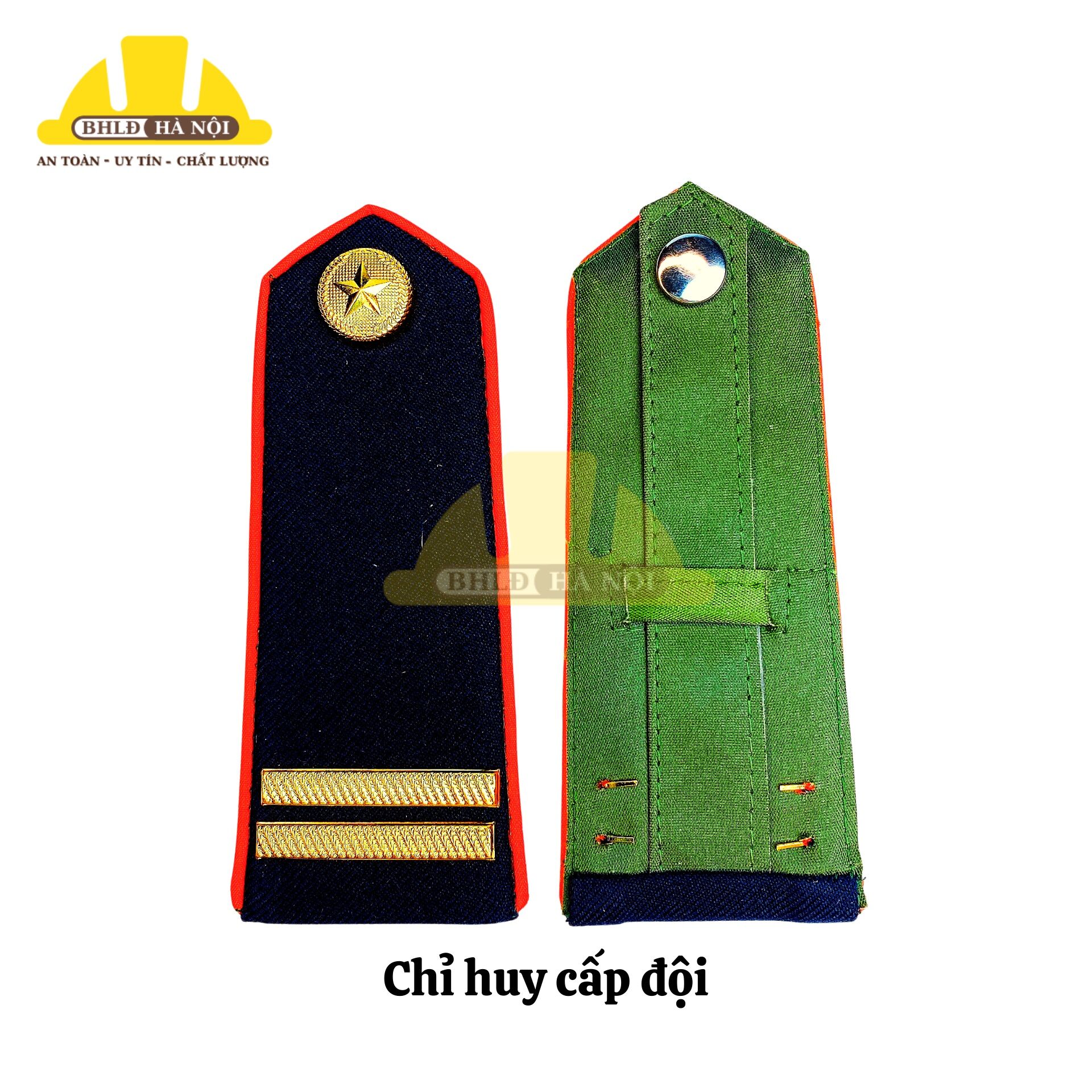 Cầu vai bảo vệ cao cấp viền đỏ (cúc gạch đồng)