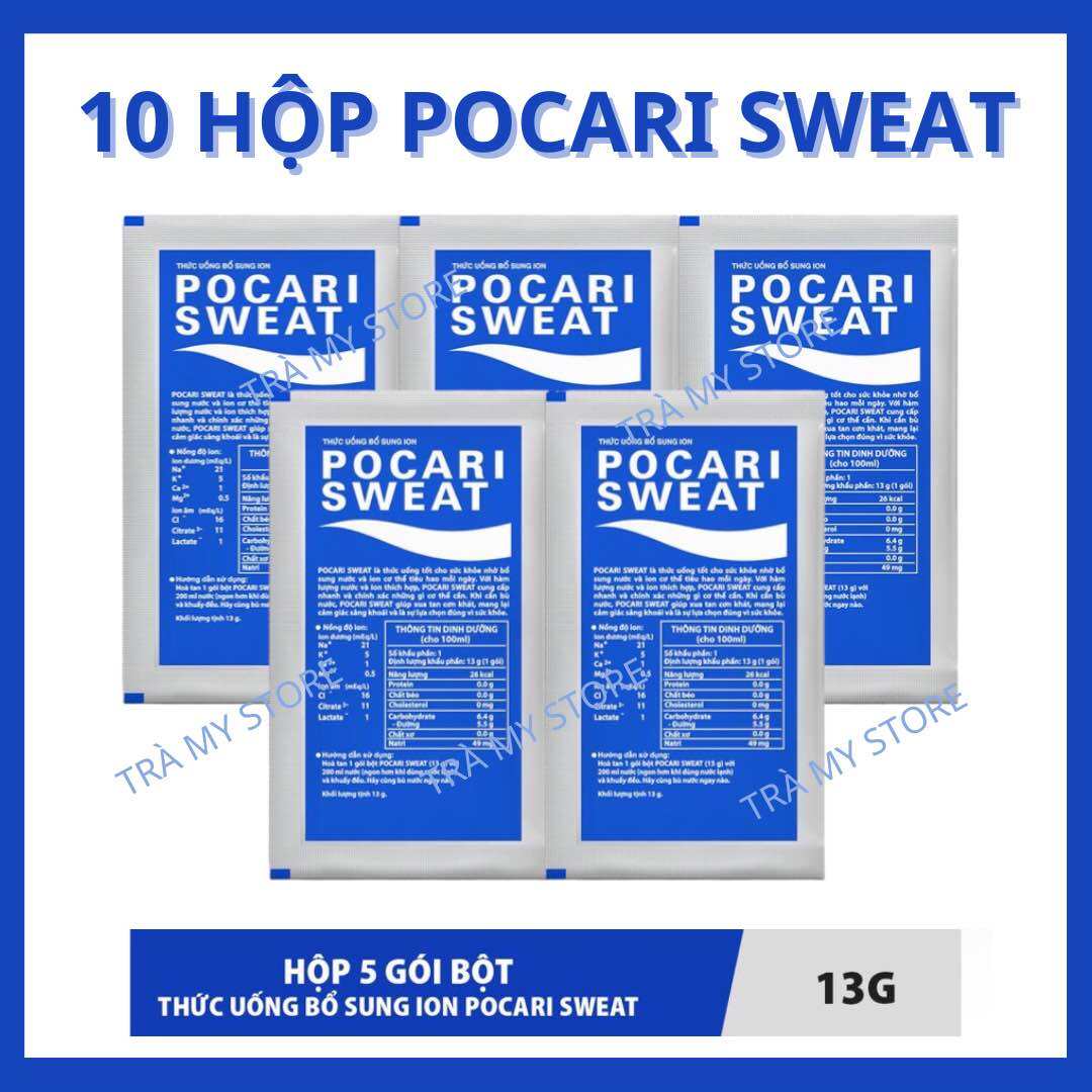 Combo 10 hộp Pocari Sweat dạng bột 5 gói- Thức uống bổ sung ion