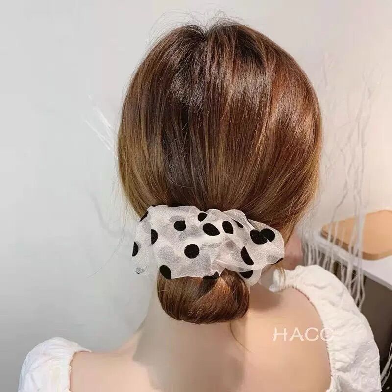 Dụng cụ búi tóc lưới chấm bi ren hỗ trợ tạo kiểu tóc, quấn tóc Hàn Quốc