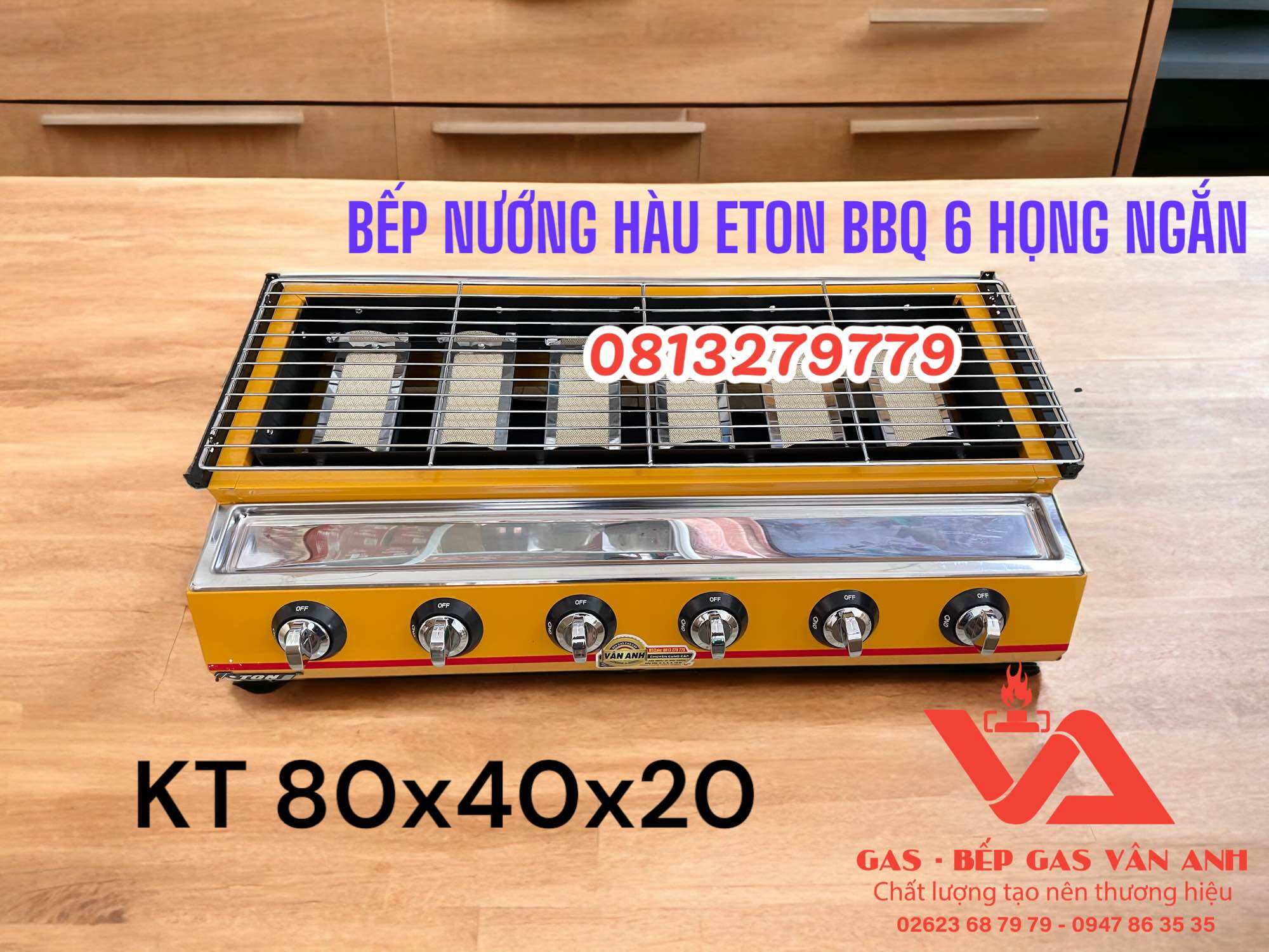 BẾP NƯỚNG GAS 6 LÒ WHATASHI CAO CẤP
