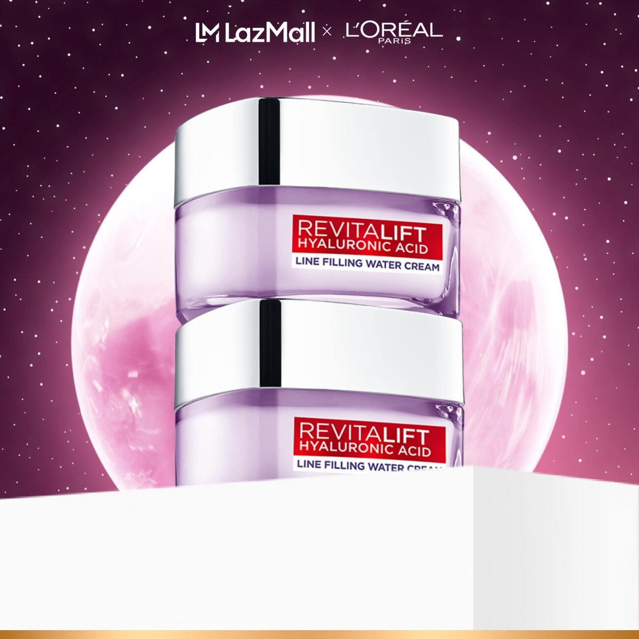 Bộ 2 kem dưỡng siêu cấp ẩm  giảm nếp nhăn L'Oreal Paris Revitalift Hyaluronic Acid 50ml