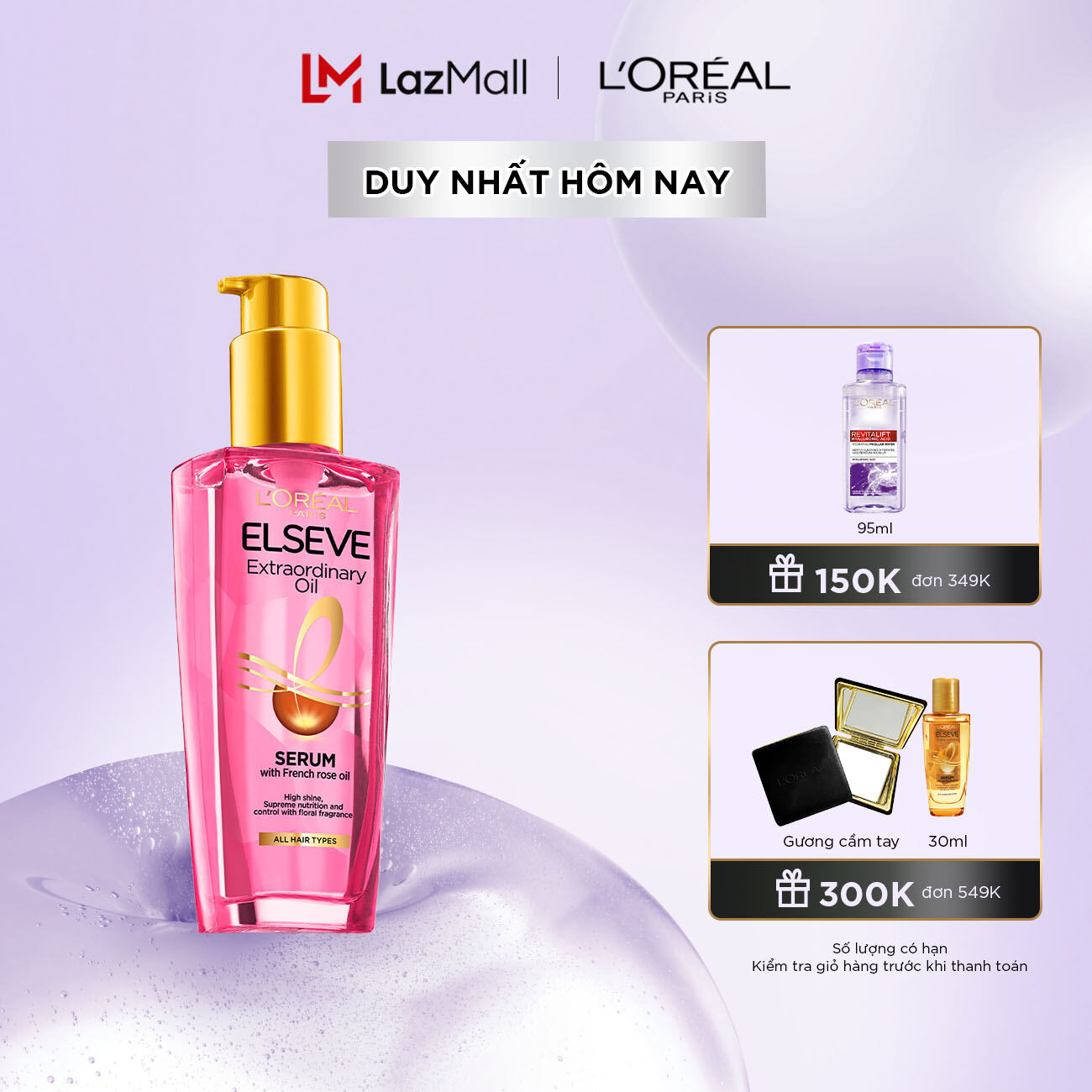 Dầu dưỡng Tóc Chiết Xuất Hoa Hồng L’Oréal Paris Elseve Extraordinary Oil Serum 100ml